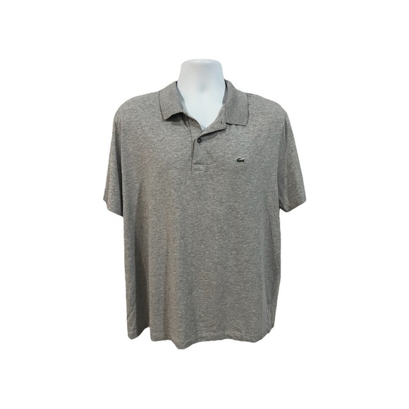 Lacoste Men's 2XL Short Sleeve Polo Shirt Regular Fit Grey XXL - Picture 3 of 9